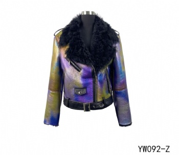 Dazzling color Merino Biker shearling coat YW092-Z
