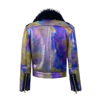  Dazzling color Merino Biker shearling coat YW092-Z	