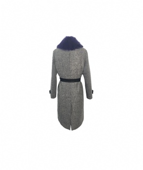  Wool coat with toscana lamb shearling collar WZ043	